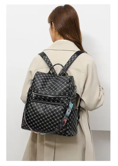 Retro-Damenrucksack mit Musterdruck, lässig - 6