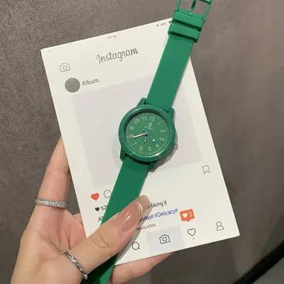 Dopamin quartz saat kadın silikon taze stil