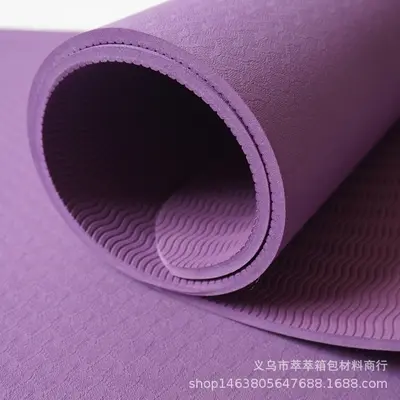 Solid Color TPE Yoga Mat 8mm, Odorless Non-Slip Fitness Mat - 2