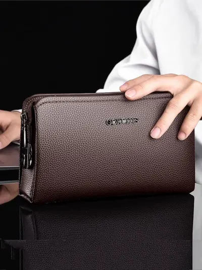 Men's Clutch Bag, Fingerprint Lock, Large Capacity, Business Style - 8