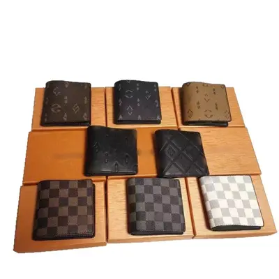 Multi-Card Slot Men's Short Wallet, Plaid Design - 5