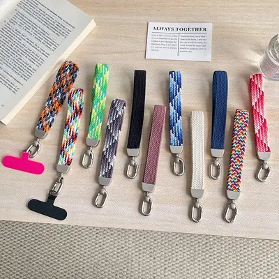 Handykette aus geflochtenem Nylon mit elastischem Armband, verlustsicher
