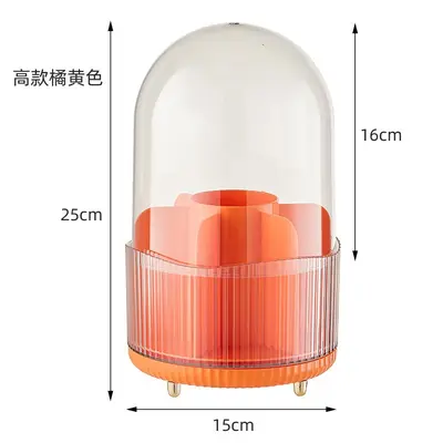 Rotating makeup brush storage box, transparent, dustproof - 11