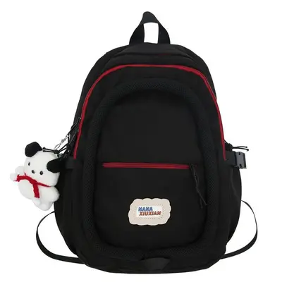 Autumn Color-Block Student Backpack Japanese Minimalist Contrast Unisex School Bag Campus Lightweight Burden-Reducing Large Capacity - 6