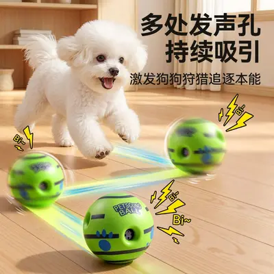 Battery-Free Squeaky Dog Ball, Chew-Resistant, Interactive - 2