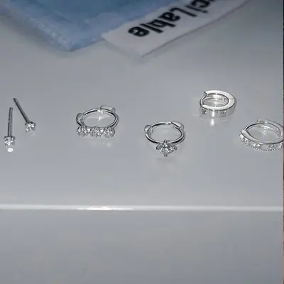 999er-Silber-Zirkonstein-Ohrstecker mit Schmetterlingsdesign - 5