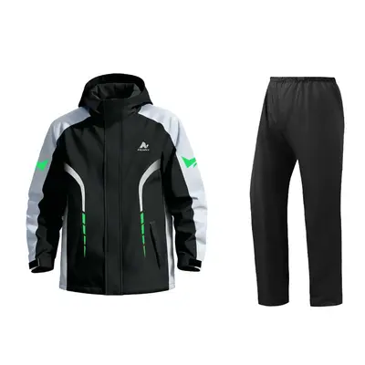 Motosiklet Yağmur Kıyafeti Yağmur Pantalonu Bisiklet Motosiklet Giysileri Erkek Yetişkin Dış Giyim Su Geçirmez Fırtına Yağmuru Teslimat Kurye Bölünmüş Set Çapraz Sınır - 6