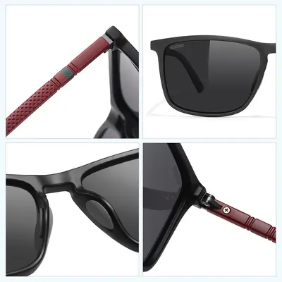 KDEAM neue große quadratische polarisierte Sonnenbrillen Outdoor-Schutz Angeln Fahren Brille KD705-PLUS