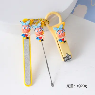 Nail clipper set, cute cartoon star design, ear pick and file - 8