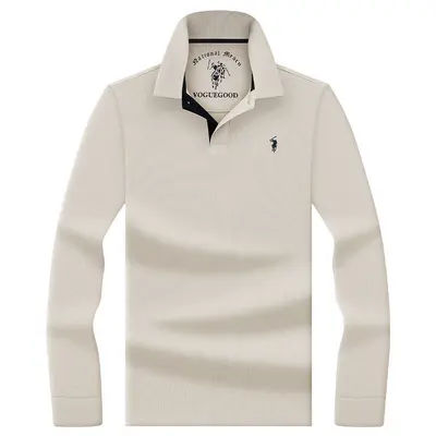 Herren Langarm-Poloshirt aus mercerisierter Baumwolle - 8