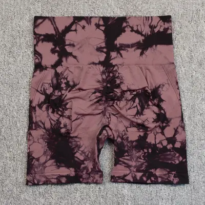 Nahtlose Smiley-Batik-Yogaleggings, hohe Taille, Pfirsich-Po-Effekt - 9
