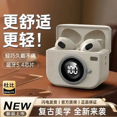 Retro-Kamera Bluetooth-Ohrhörer halboffenes Design Geräuschunterdrückung