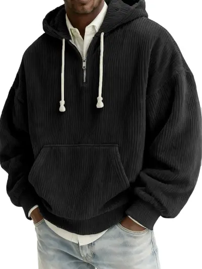 Men's Digital Print Hooded Half-Zip Sweatshirt, Autumn 2026 - 10
