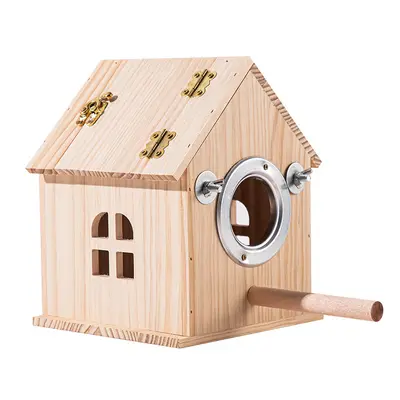 Wooden Bird Breeding Box Nesting Box for Parrots and Budgies