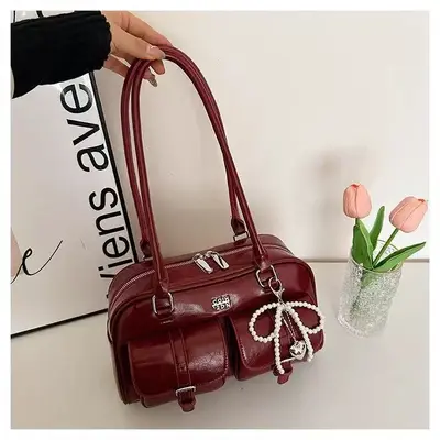 Women's Boston Bowling Bag, Large Capacity, Single Shoulder Underarm Bag - 13