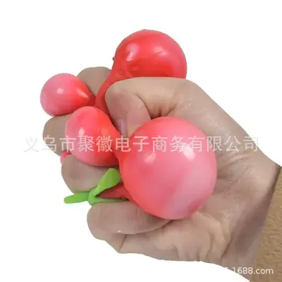 Simulated Strawberry Stress Ball, Filled Squeeze Toy
