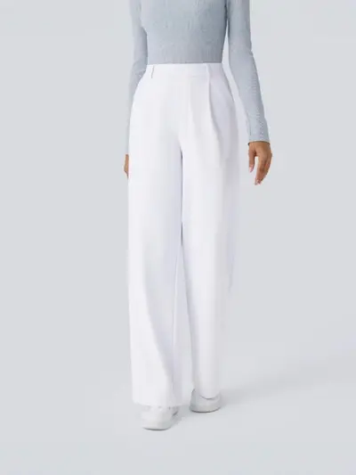 Anzughose, Alltagshose mit Taschen, weit geschnittene gerade Hose