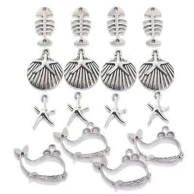 Ocean Theme DIY Alloy Pendant, 4 Designs