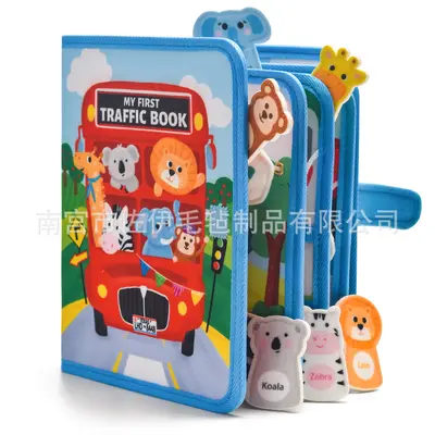 跨境定制毛毡布忙碌书CPC环保可啃咬儿童早教玩具撕撕土豪安静书 - 10