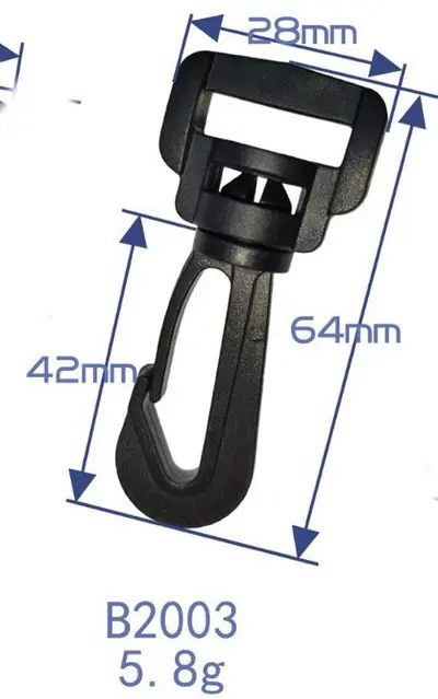 POM Plastic Rotating Dog Clasp, Swivel Webbing Hook for Bags - 8