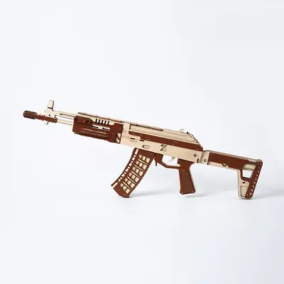 Ahşap oyuncak tüfek modeli AK12 yapboz - eğitici blok seti
