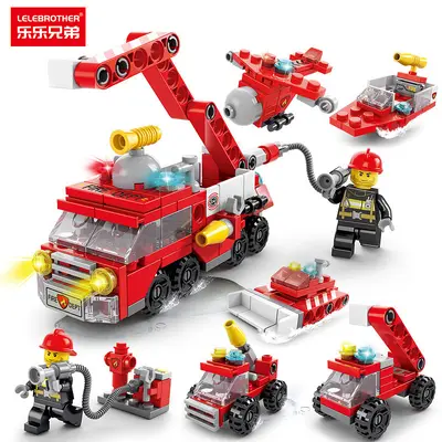 Lego-kompatibles Militär-Bagger- und Feuerwehr-Bausteinset - 13