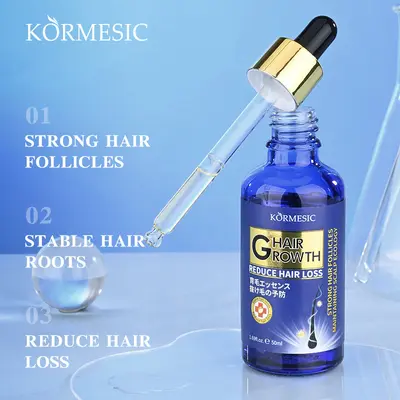 KORMESIC Tam İngilizce Yazılı İpeksi Yoğun Uzun Saç Serumu Hair Growth Sınır Ötesi Dış Ticaret Üretici Toptan