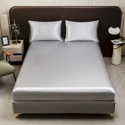 Spannbetttuch aus Satin-Seide-Imitat mit Satinfinish, kühlend, Bettbezug-Matratzenbezug, Matratzenschutzhülle, Amazon USA, vollständig umschließend