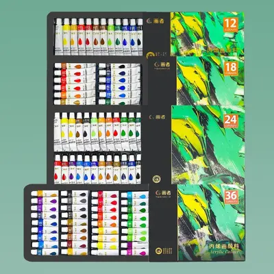 Acrylfarben-Set, 36 Farben, 12ml Tuben, formaldehydfrei