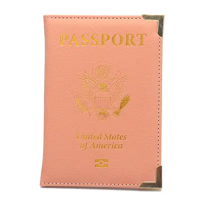 New Cross-border American Passport Holder Leather Slim Lightweight Passport Notebook Gold Hardware Copper Corner Ticket Holder Factory Wholesale - 9