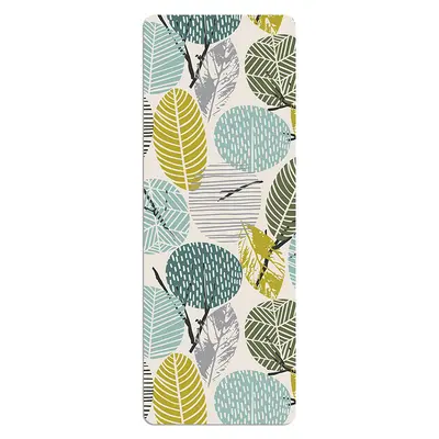 Foldable Ultra-Thin Wide 80 cm Suede Print Rubber Yoga Mat 1.5 mm - 8