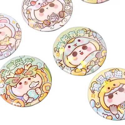 Zodiac Bear Badge for Kids, Mochi Milk Cup Design Brooch - 6
