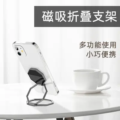 Foldable Multi-Angle Metal Ring Phone Stand with Magnetic Car Mount - 3