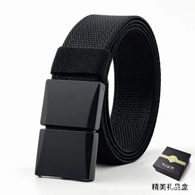 Men's Tactical Belt with Magnetic Buckle, Woven Nylon Canvas - 10