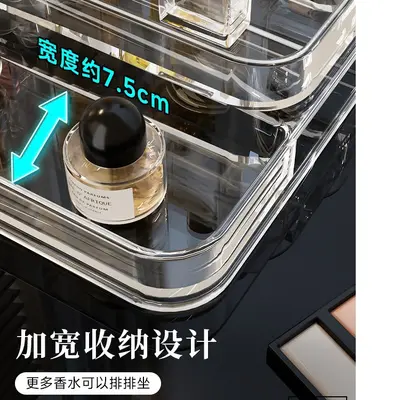 香水置物架桌面收纳盒透明高级感梳妆台化妆品护肤品亚克力展示架