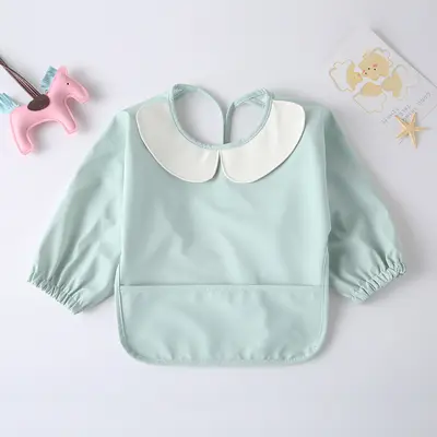 Long-Sleeve PU Baby Feeding Bib, Waterproof, for Kids - 11