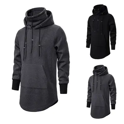 Men's Casual Hooded Fake 2-Piece Long Sweatshirt, Spring Style