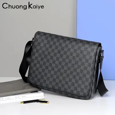 ChuongKaiye erkek tek omuz çantası, iş ve günlük kullanım, Kore tarzı ekose desen - 7