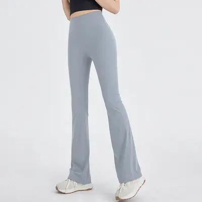 Kadın yoga pantolonu yüksek bel ispanyol paça, karın kontrollü, dar kesim spor fitness pan - 7