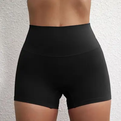 Yoga Sports Shorts, Solid Color, High Stretch, Three-Quarter Length - 12