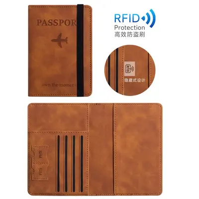 PU leather passport card holder, multi-card travel case - 10