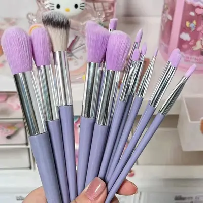 13-piece makeup brush set, powder brush, blush brush, eyeshadow brush, affordable portable soft hair travel makeup brush suitable for beginners - 8