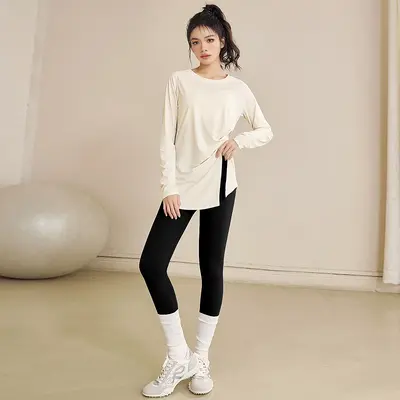 2026 Yoga-Set Damen Premium Pilates Fitness Langarm - 11