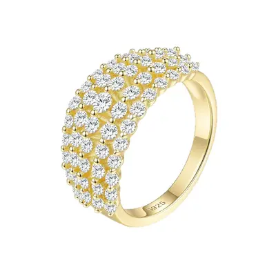 S925 silver ring with moissanite stone, elegant luxury style