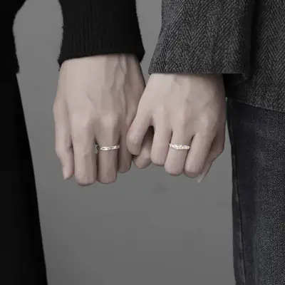 Gardenia Couple Ring Set His and Hers Anniversary Gift - 3