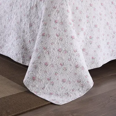 Baumwoll-Steppdecke mit Blumenmuster im Landhausstil, 3- oder 4-teiliges Set - 3