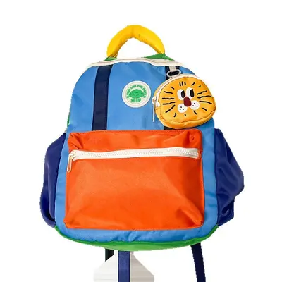 Dual-strap cute children's backpack in small, medium and large sizes, lightweight kids daypack for summer outings, kindergarten school bag, toddler backpack with color blocking for boys and girls - 6