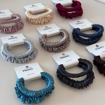 Korean Style Satin Hair Ties Set, Silk-Like, High Elasticity