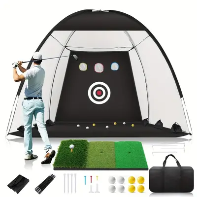 Portable Foldable Golf Practice Net and Hitting Bag for Indoor and Outdoor