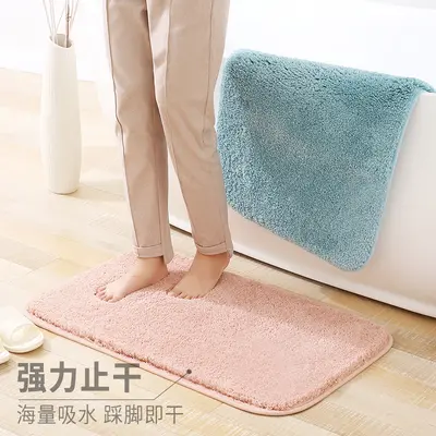 Sınır ötesi yüksek peluş kalınlaştırılmış paspas halı basit mutfak banyo paspası banyo kaymaz paspas emici ayak paspası